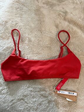 NWT SKIMS Square Neck Scoop Bikini Top - Terra